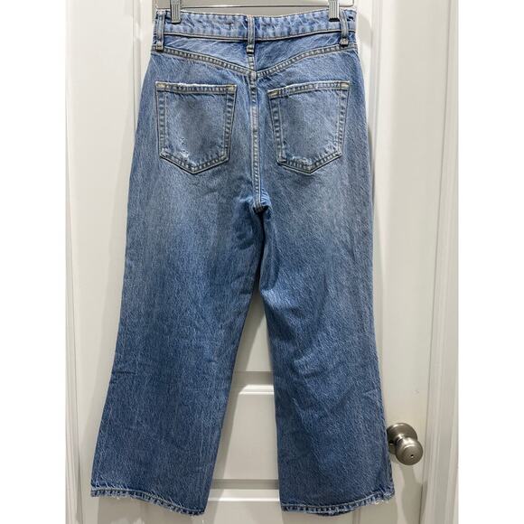 Free People We The Free Ranger Wide Leg Cropped Ripped Jeans, Sky Sz 26 - Picture 7 of 8